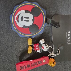 Disney Mickey Mouse Red and Black Keychain Set